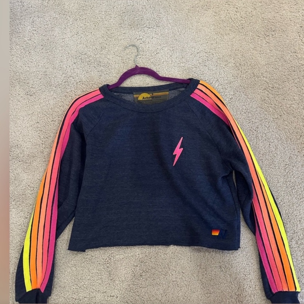 aviator nation lightning bolt crewneck